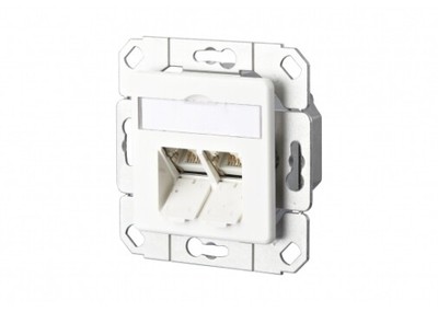 METZ CONNECT 2xRJ45 E-DAT C6A 8 (8) UPk reinweiss Datenanschlussdose Cat6A ...