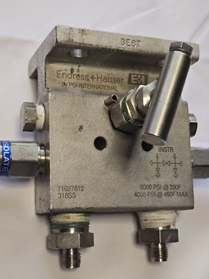 PGI Endress Hauser 71037612 3-valve manifold 6000 PSI, 316SS Stainless Steel