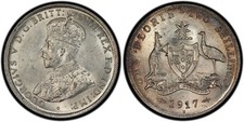 Australian 1917 M Florin PCGS GRADED MS61