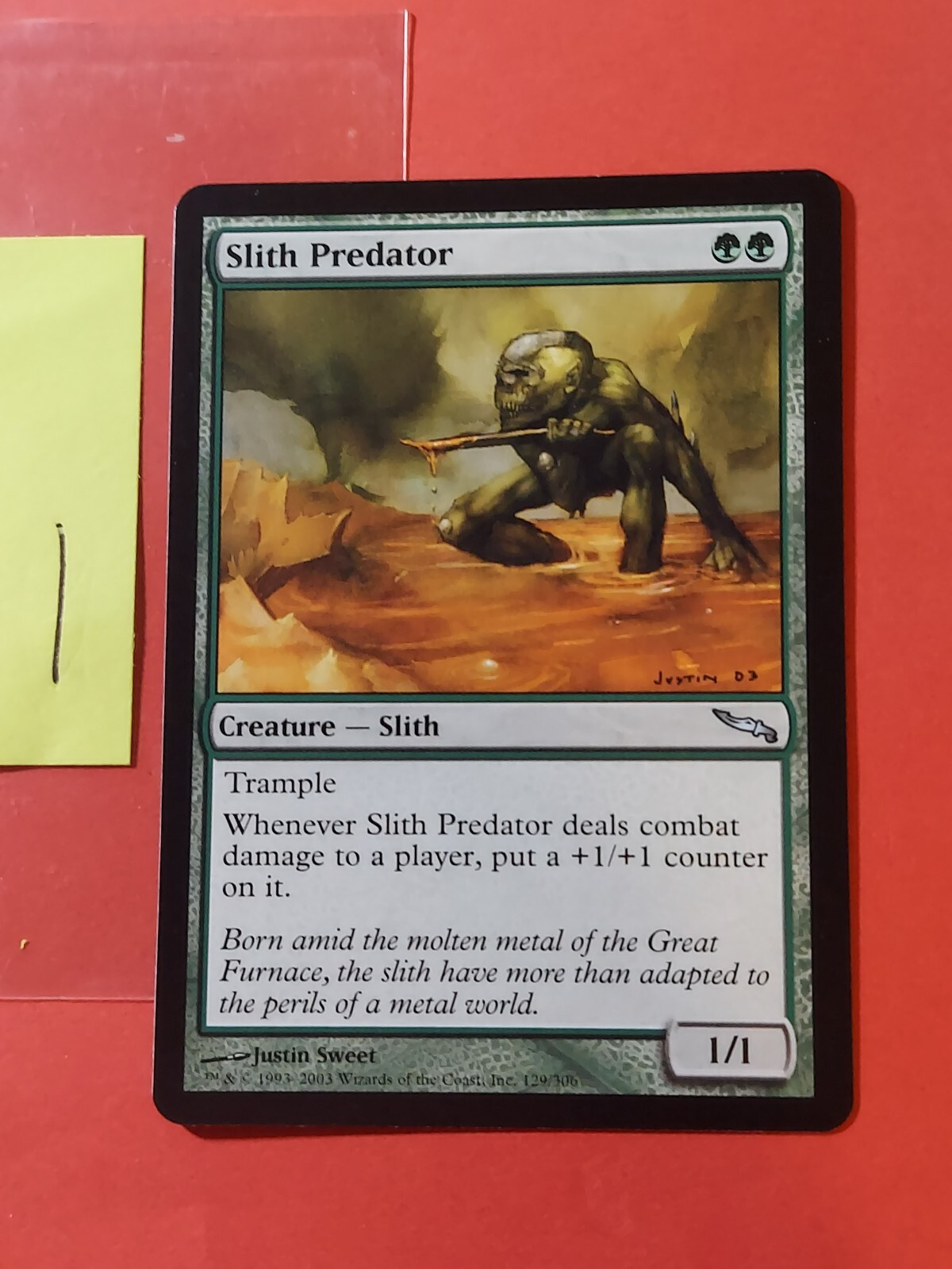 2003 Magic The Gathering Mirrodin #129 Slith Predator, UC, NF, Green, cd1