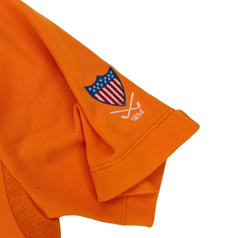 NEW Puma Polo Shirt Boys Sz M 10 Orange Athletic Kids USGA Golf NEW - Image 2 of 4