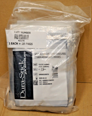 10 pack of 4 Dura Stick 2'' X 2'' 42176 Electrodes  EXP 2025-04-13