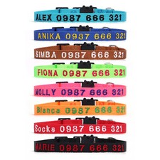 Personalized Cat Collars, Nylon Embroidery Custom Cat Collar, Cat Gift