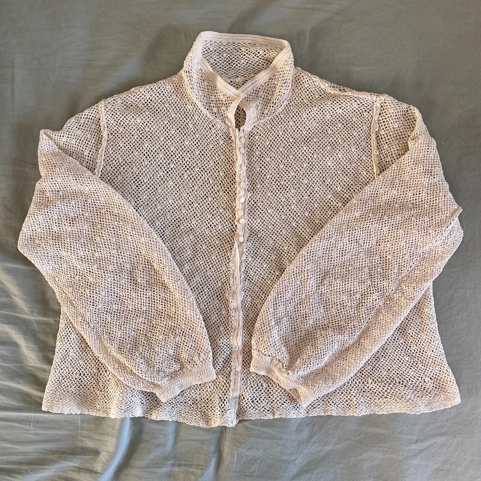 Vintage Cotton Blend Cropped Cardigan