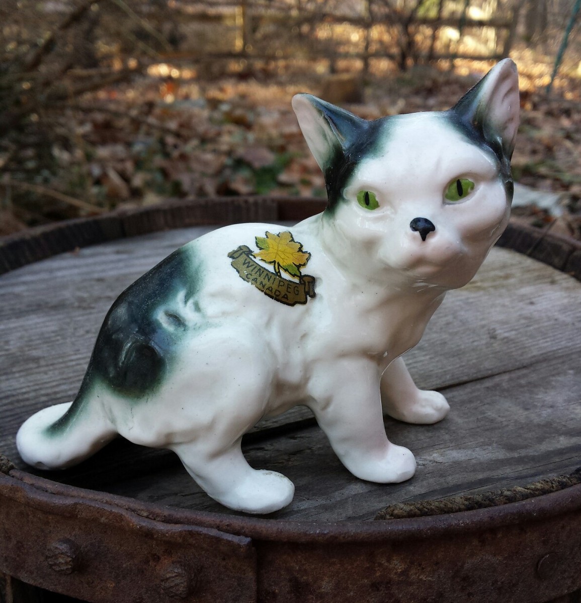 VTG 1970s Ceramic Cat Hand Painted Curio Figure Original Winnipeg