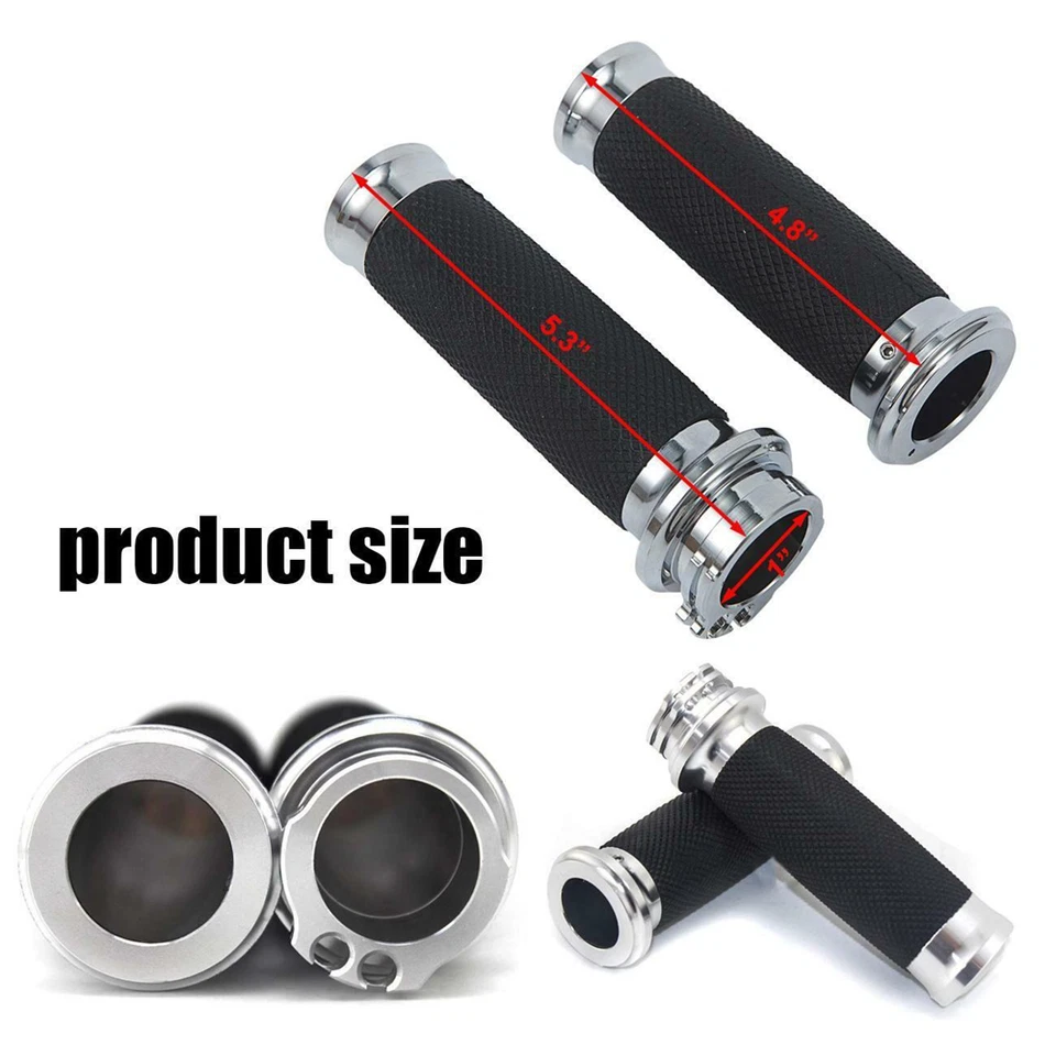 Handlebar 1" Hand Grips For Yamaha V Star 650 950 1100 1300 XVS Custom Classic - Imagem 3 de 4