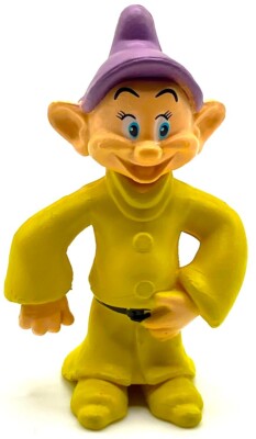 DOPEY Walt Disney SNOW WHITE Dwarf PVC TOY Movie Playset Figure 2'' FIGURINE!