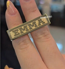 Real 925 Silver Solid Metal Custom Made 2 Finger Ring For Men's Free Stud Gift