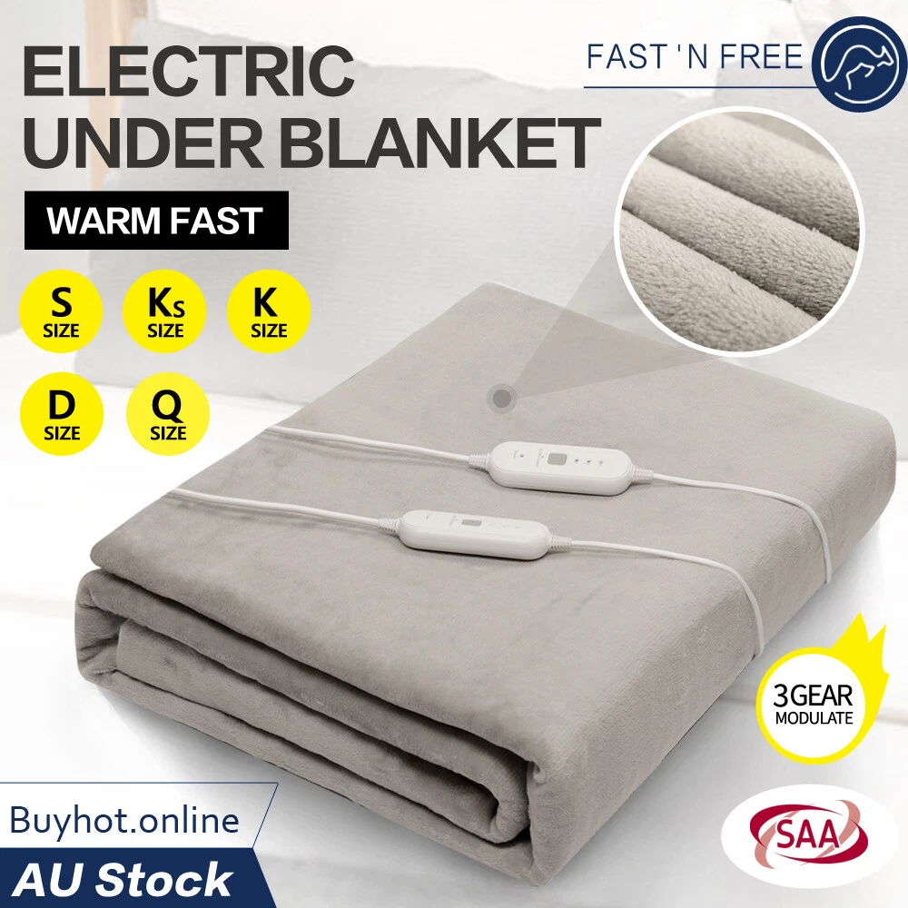 Electric Blanket Winter Warm Soft Velvet Heated Under Pads Fully Fitted  S/D/Q/K | eBay