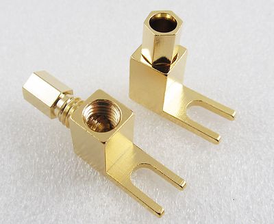 10pcs Fork plug Mcintosh Amp Eico tube Adapters Gold Plated Copper Spade Banana