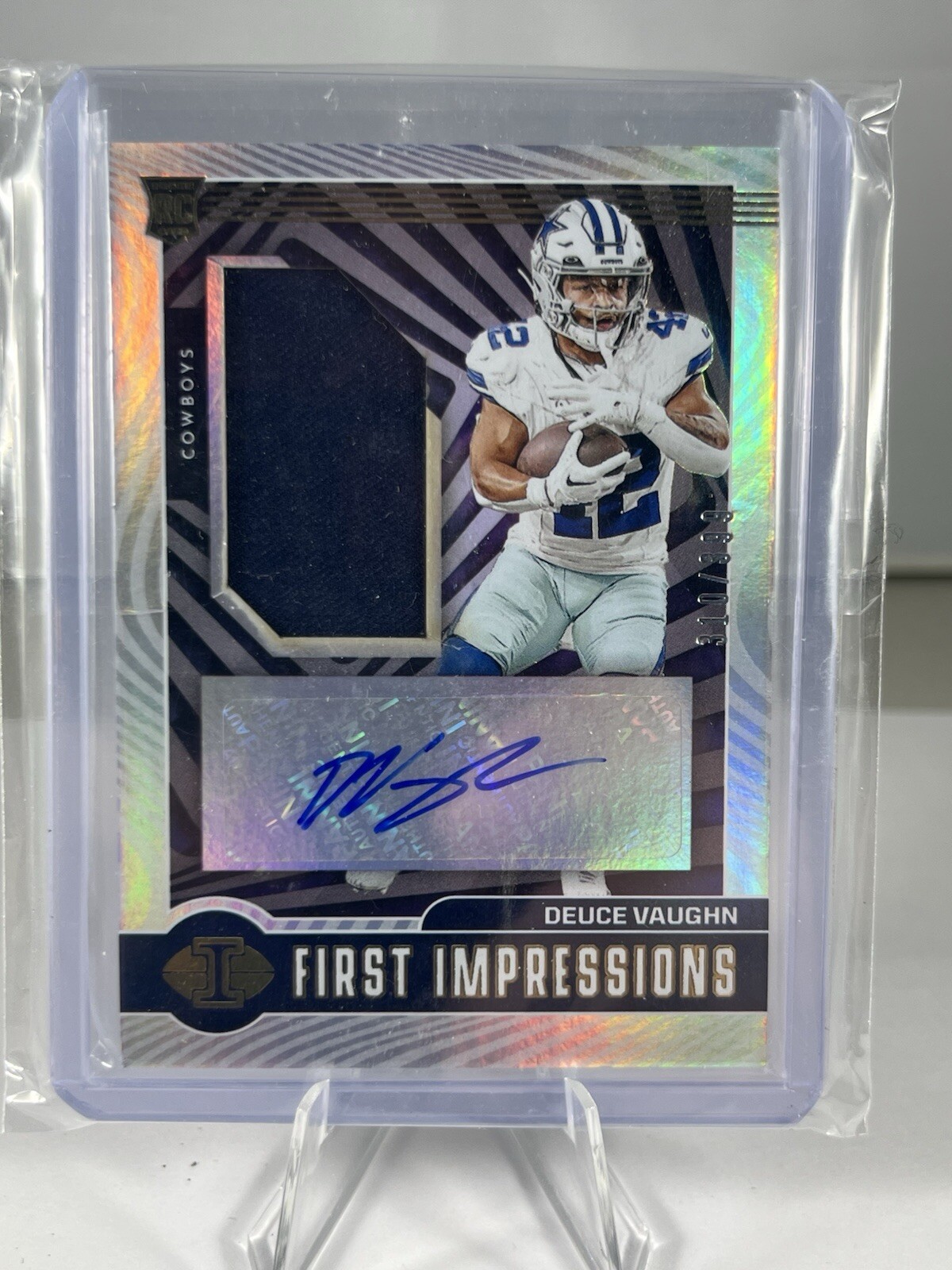 2023 Illusions Deuce Vaughn RC First Impressions Patch Auto #/399 Cowboys RPA