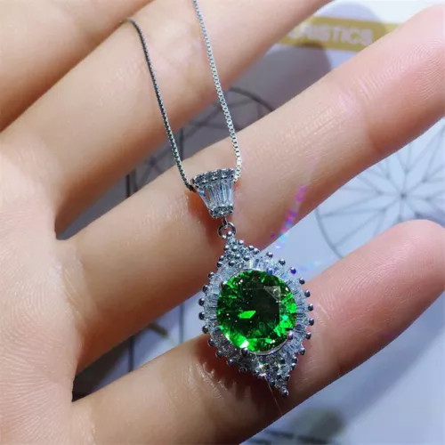 Gorgeous Wedding 925 Silver Plated Necklace Pendant Women Cubic Zircon Jewelry - Picture 19 of 39
