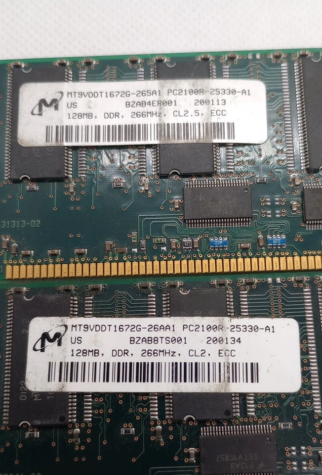 256MB DDR 266Mhz Model No. MT9VDDT1672G-285B2 RAM for a Computer or PC CL 2./2.5 - Image 2 of 3