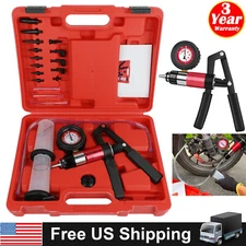 24PCS Hand Held Vacuum and Pressure Pump Brake Clutch Fluid Bleeder Tool Kit Set