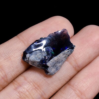 Äthiopische Fire opal Grobem, Natürlich raw, black loose gemstone 9.85 Karat
