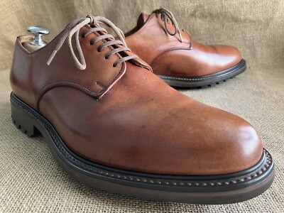 Alfred Sargent England x Lefcourt Brown Plain Toe Oxford Derby Dress Shoes 9.5 Alfred Sargent Mens Brown Leather Plain Toe Derby Shoes Size  main image 4