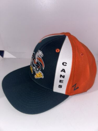 Miami Hurricanes NCAA Zephyr Retro Snapback Hat Cap Orange Green NWOT Go Canes - Picture 4 of 7