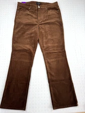 Well Worn Pants Womens 14 34 Brown High Rise Corduroy Stretch New