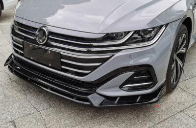 For VW Arteon R-Line 2021-2022 Front Bumper Lip Spoiler Splitter 4Pcs Black ABS