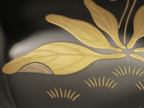 Japan Lacquer Wooden Tea caddy Hira-Natsume Adorned with Spring Feild Maki-e 207 - Foto 14 di 15