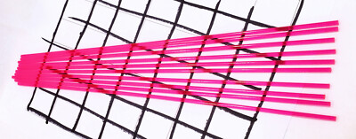 10 Pcs 1/8  DIAMETER x 18  LONG FLUORESCENT PINK ACRYLIC PLEXIGLASS PLASTIC ROD