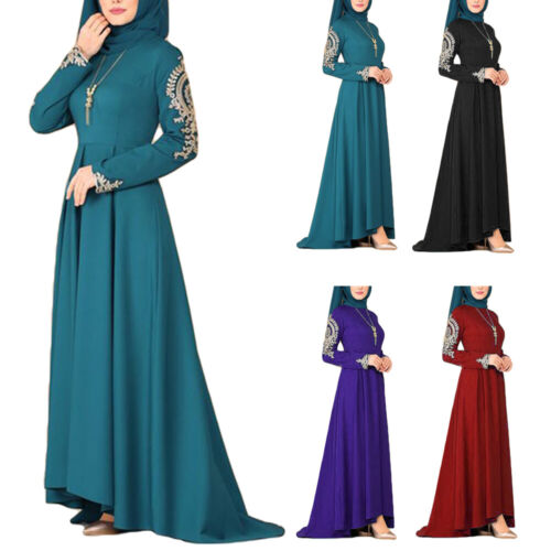 Vintage Abaya Women Dubai Maxi Dress Muslim Long Gown Islamic Kaftan Dress Robe - Picture 1 of 58