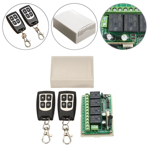 Funk Fernbedienung 4-Kanal 433MHz 12V Garagentor mit 2 Handsender + Empfänger - Bild 1 von 8