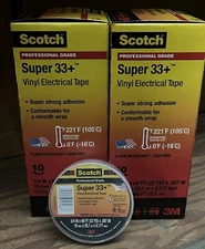  20 Rolls Scotch 3M Super 33+ 3/4" X 66' Black Electrical Tape NEW!