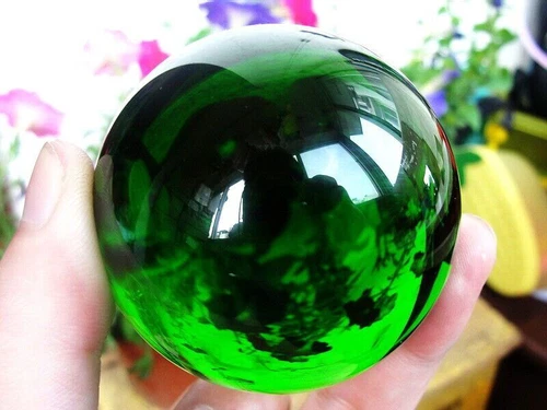 40-100mm Natural Green Obsidian Sphere Large Crystal Ball Healing Stone - Picture 9 of 10