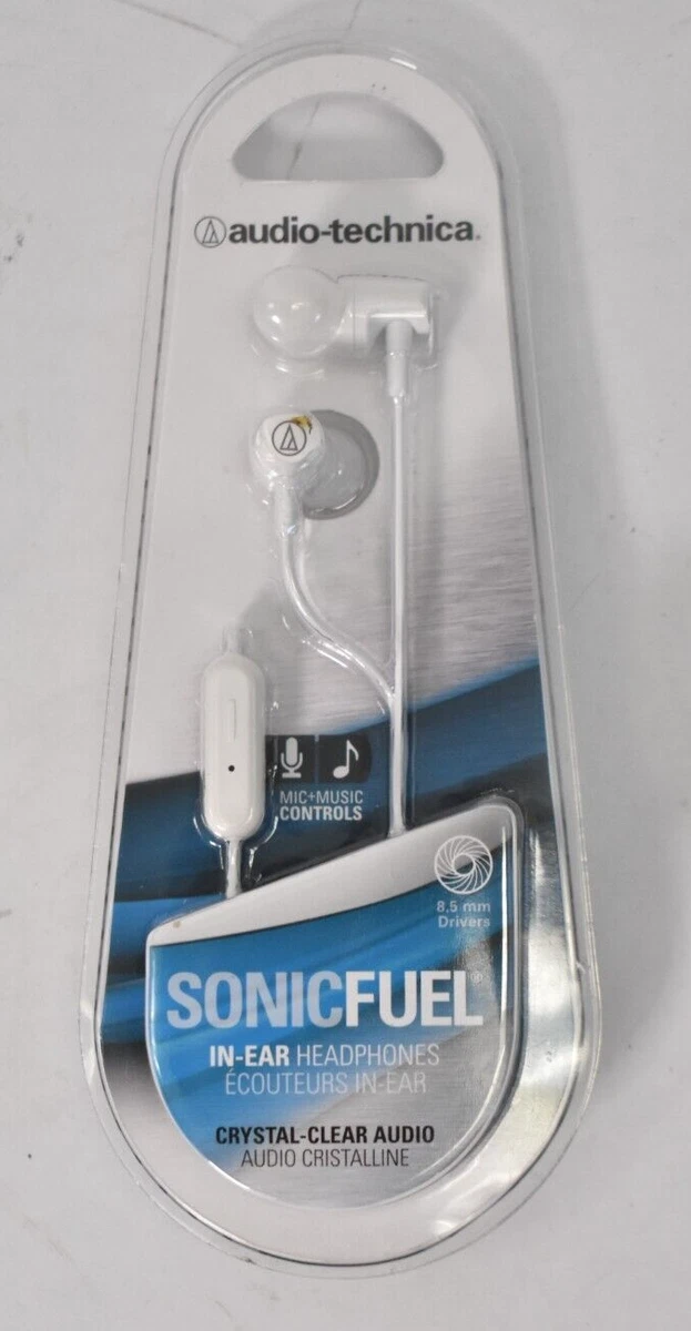 Audio Technica SonicFuel In Ear Headphones w Mic Control White Wired