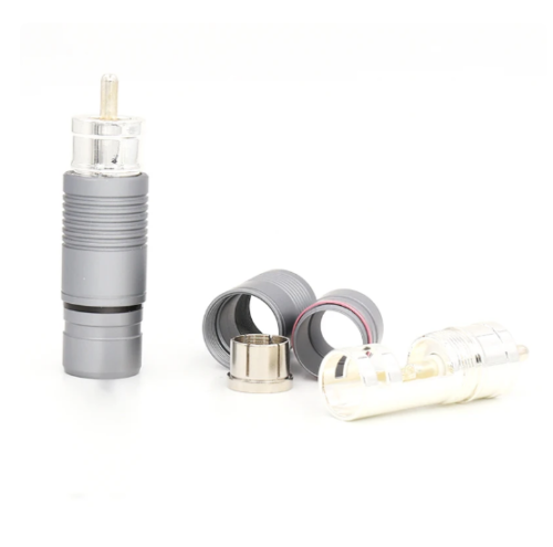 Connettori RCA audiofili spina placcata argento per cavo segnale HiFi interconnessione - Foto 7 di 11