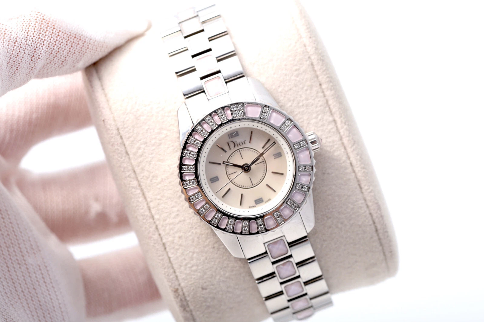 Montre femme Dior Christal nacre CD1121 acier inoxydable 31 mm quartz