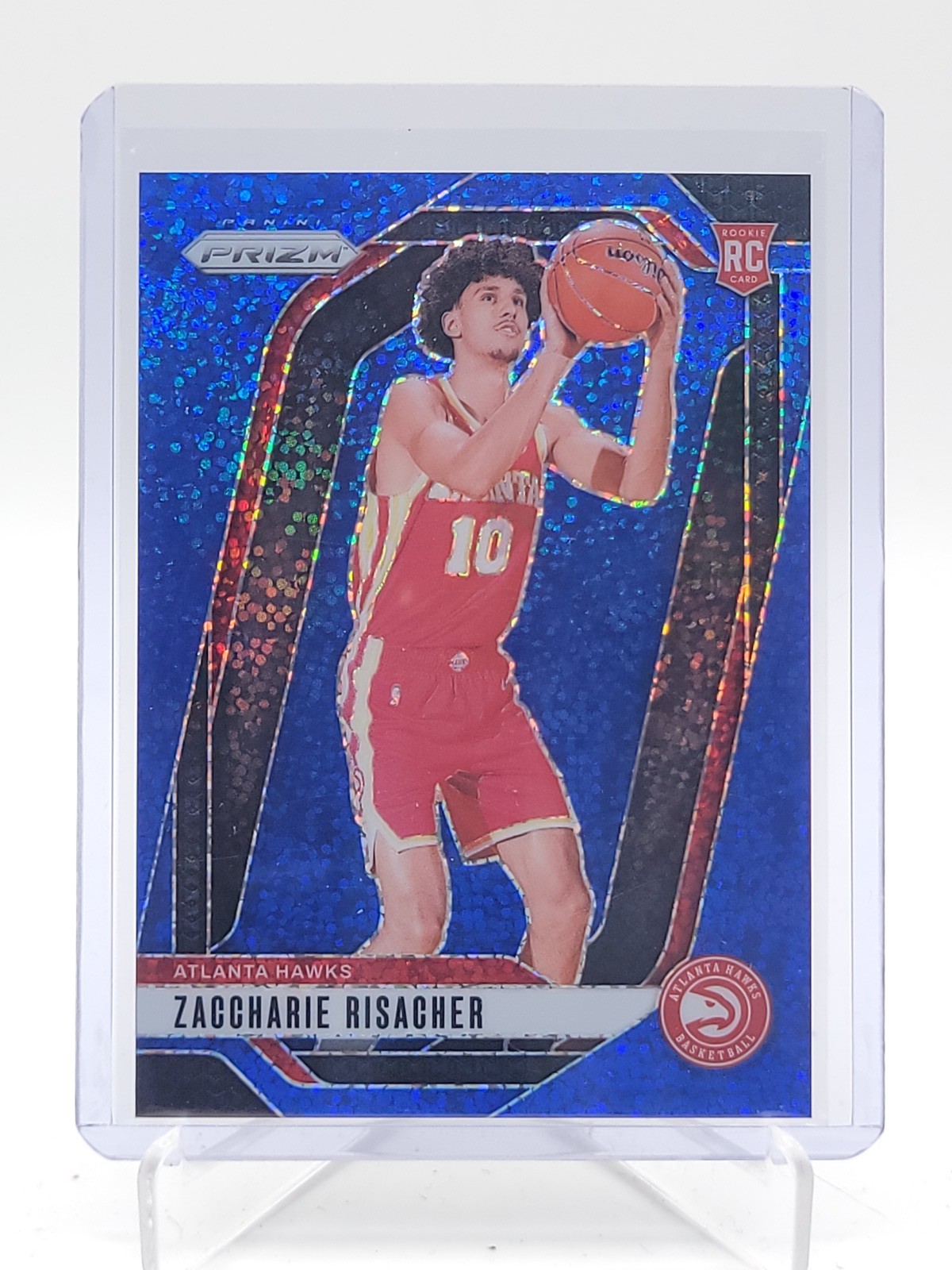 ZACCHARIE RISACHER 2024-25 PRIZM ROOKIE BLUE SPARKLE /144 #265 HAWKS Q0566