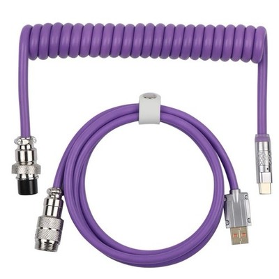 Purple Silicone EPOMAKER Puff Aviator Coiled USB-A  USB-C Gaming Keyboard Cable