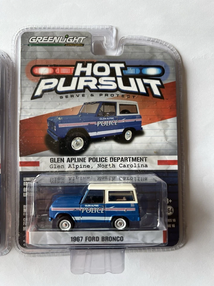 GREENLIGHT Hot Pursuit LOT OF 2 DIFFERENT INDIANA GLEN ALPINE POLICE BRONCO 1:64 - Image 3 of 3