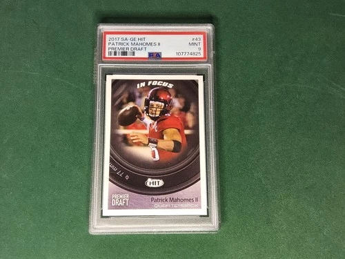 2017 Sage Hit PATRICK MAHOMES Premier Draft Rookie Card #43 PSA 9 NM-MT Chiefs