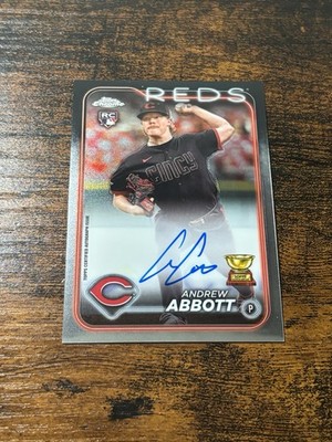 2024 Topps Chrome Andrew Abbott Rookie Auto RC #RA-AA Cincinnati Reds