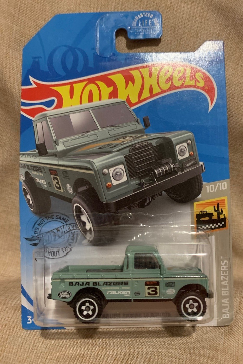 2020 Hot Wheels Baja Blazers 10/10 Green Land Rover Series III Pickup #3 Truck