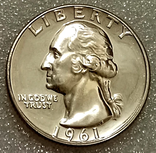 🟅 1961 PROOF 90% Silver Wash. Quarter 25¢
