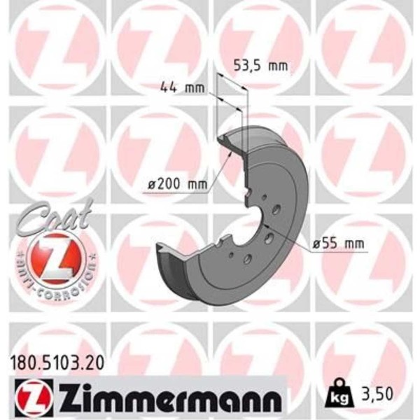 Zimmermann 2X Bremstrommel Hinten FüR Toyota Aygo Peugeot 108 107 WNB1 KGB1-image
