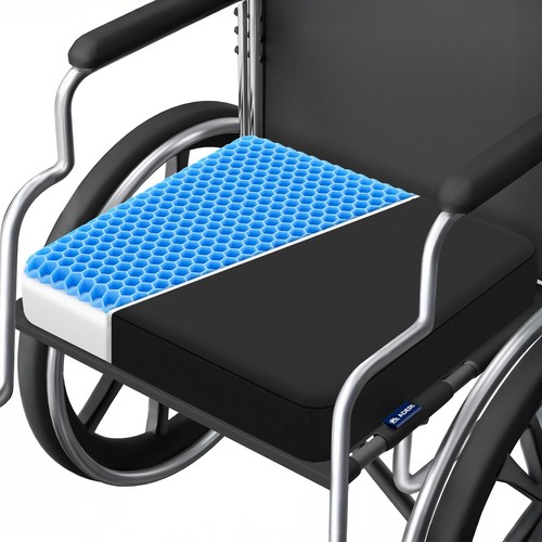 Gel Memory Foam Wheelchair Seat Cushion for Sciatica and Back Pain Relief, Du...
