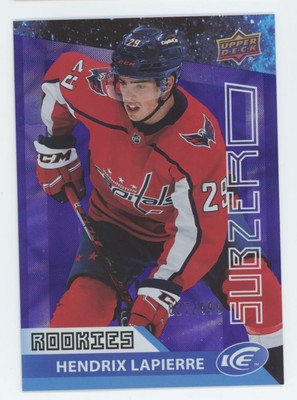 2021-22 Upper Deck Ice Sub Zero Blue Autographs Hendrix Lapierre Rookie