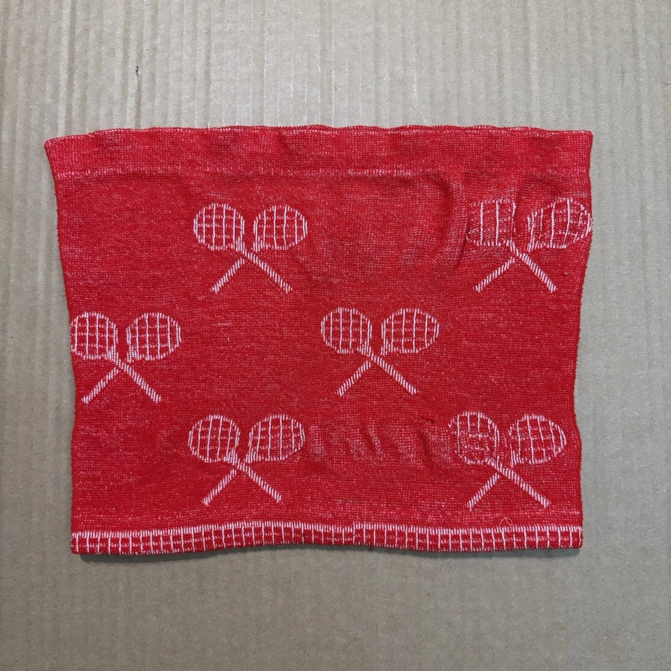 Винтажные теннисные эластичные ракетки 70-х из смеси спандекса топ эластичные текстурированные размер S - Изображение 3 из 4