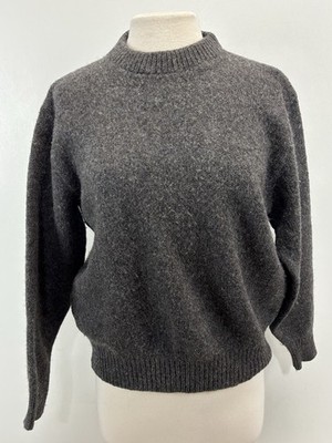 Vtg L.L. Bean Wool Blend Sweater Women s XL Grey Mock Neck Made In USA 80s