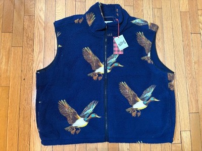 WOOLRICH ダックベスト Woolrich x Target Duck Print Fleece Vest XL Navy Flying Ducks
