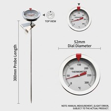 1pc Stainless Steel Cooking Deep Fry Thermometer 30cm Oil Frying For Kitchen BBQ — image 5