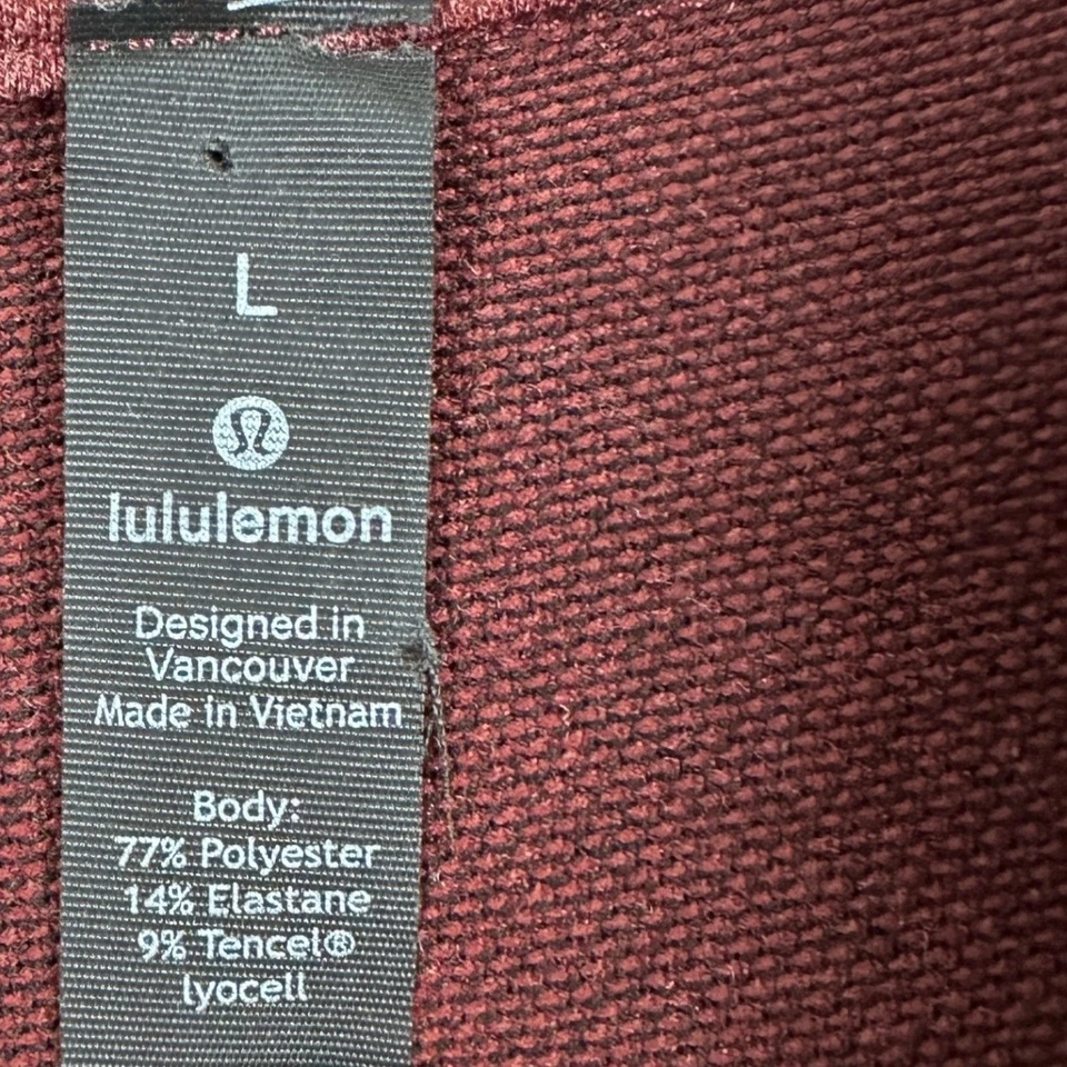 Lululemon Shirt Button Up Mens Large Red Long Sleeve Stretch Pockets Snap Button - Image 4 of 4