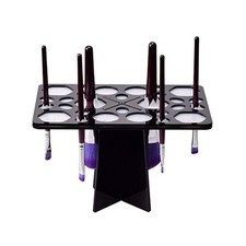 Makeup Brush Drying Rack Foldable Brush Holder Cosmetic Shelf Black Organizer
