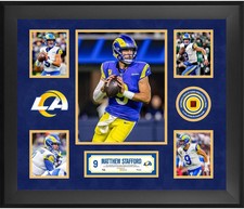 Matthew Stafford Rams Framed 20" x 24" 5-Photo Collage w/Piece GU Ball - LE 500