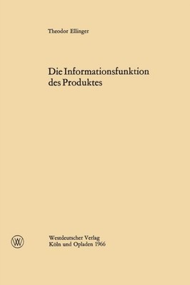 Ellinger - Die Informationsfunktion des Produktes - New paperback or s - X555z